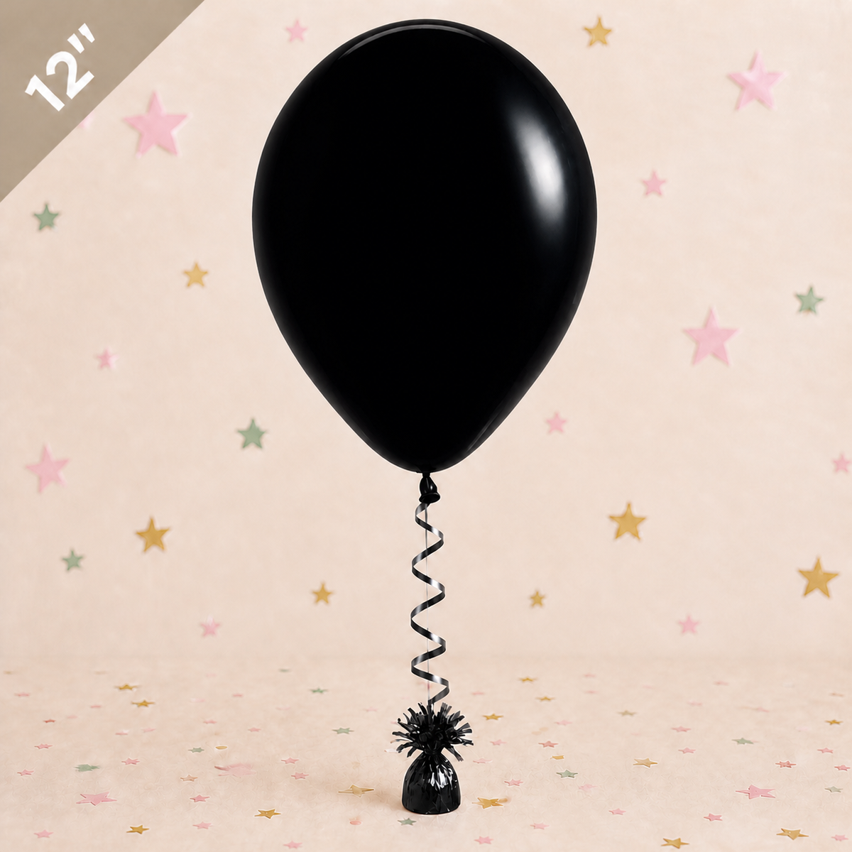12" Latex Balloon - Black by Pickit Parties