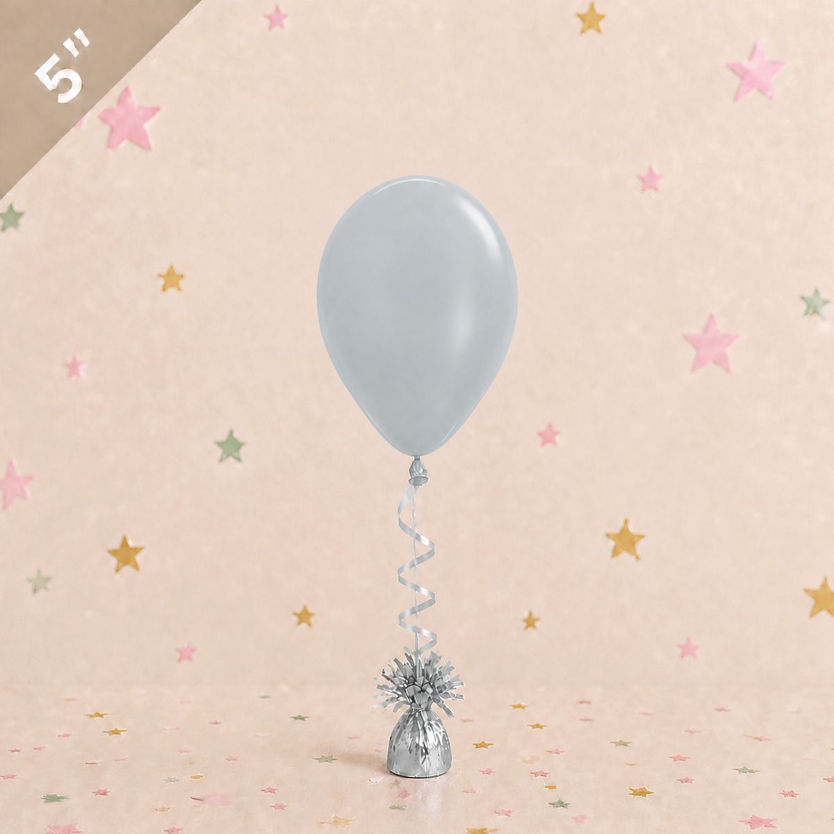 5" Metallic Latex Balloon Silver by Pickit Parties