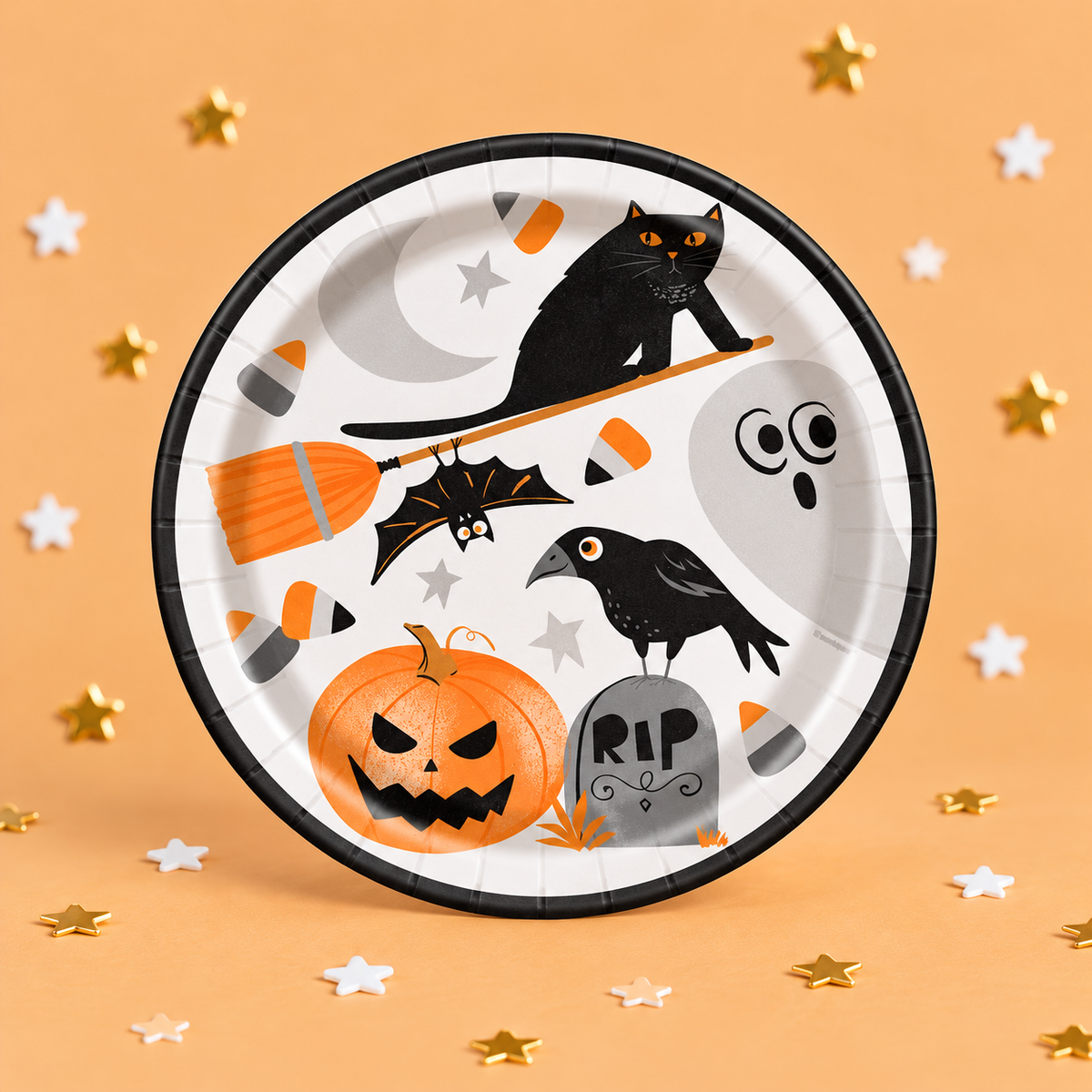 Bats & Boos Halloween Paper Plates x 8