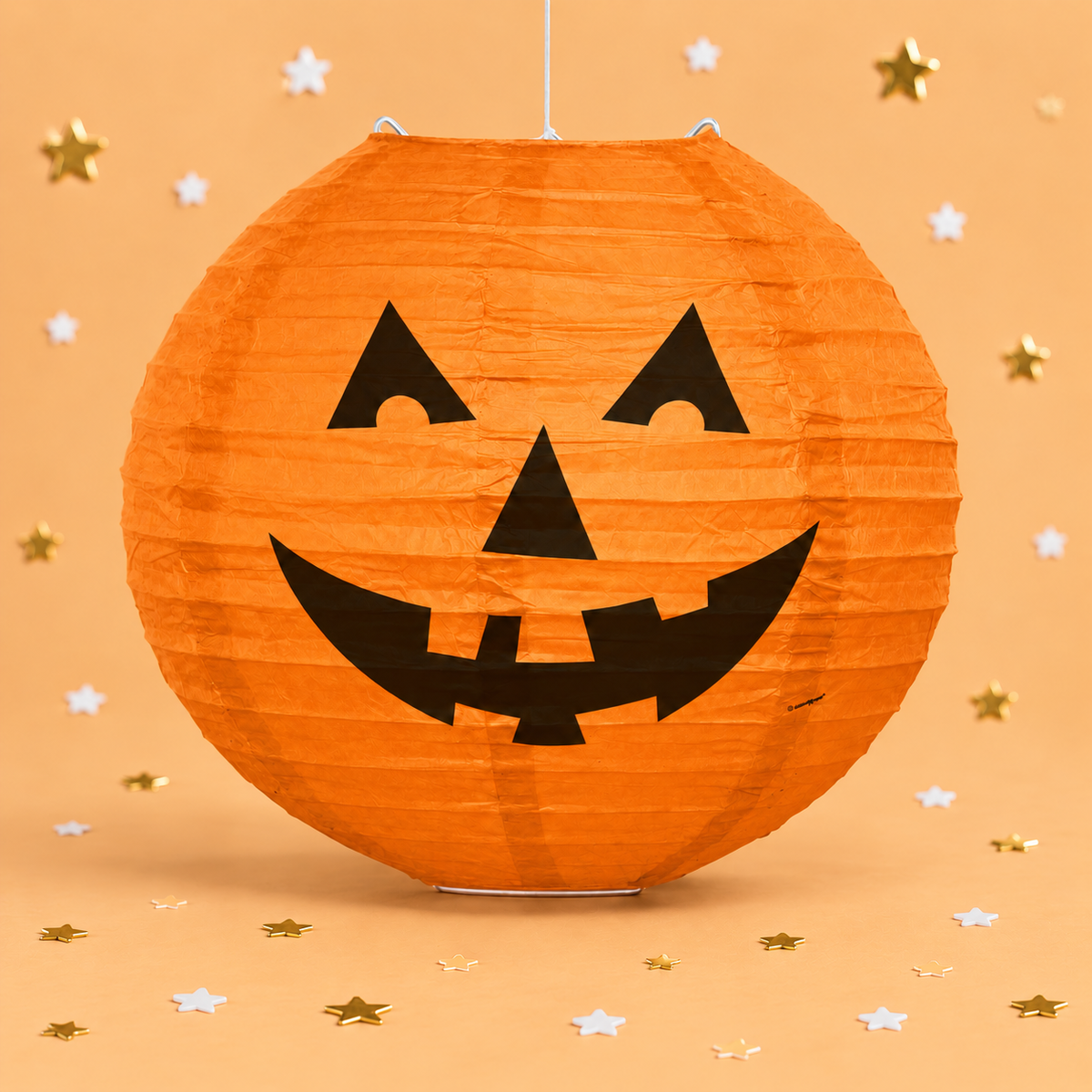 10in Round Pumpkin Paper Lantern by Pickit Parties