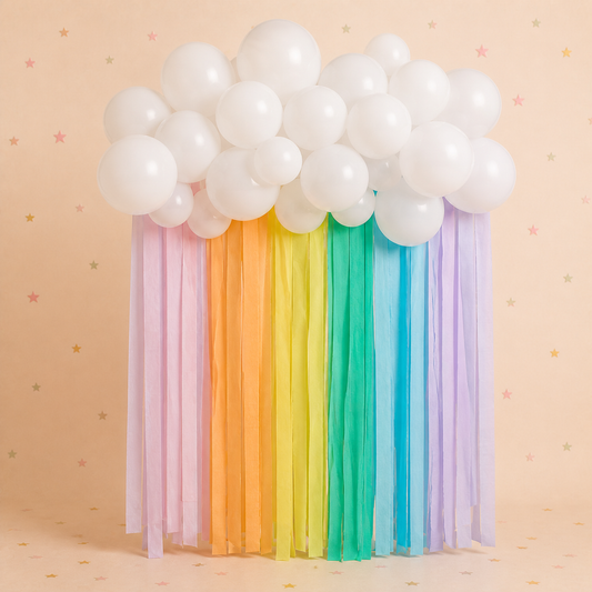 Rainbow Balloon Backdrop by Pickit Parties