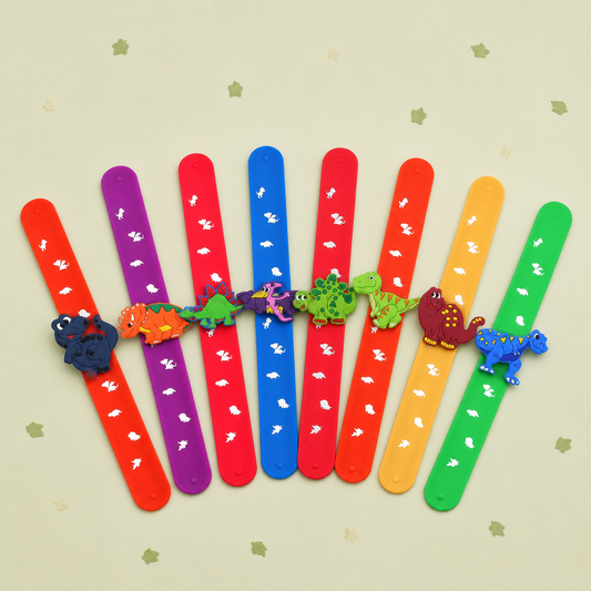 Dinosaur silicone snap band by Pickit Parties