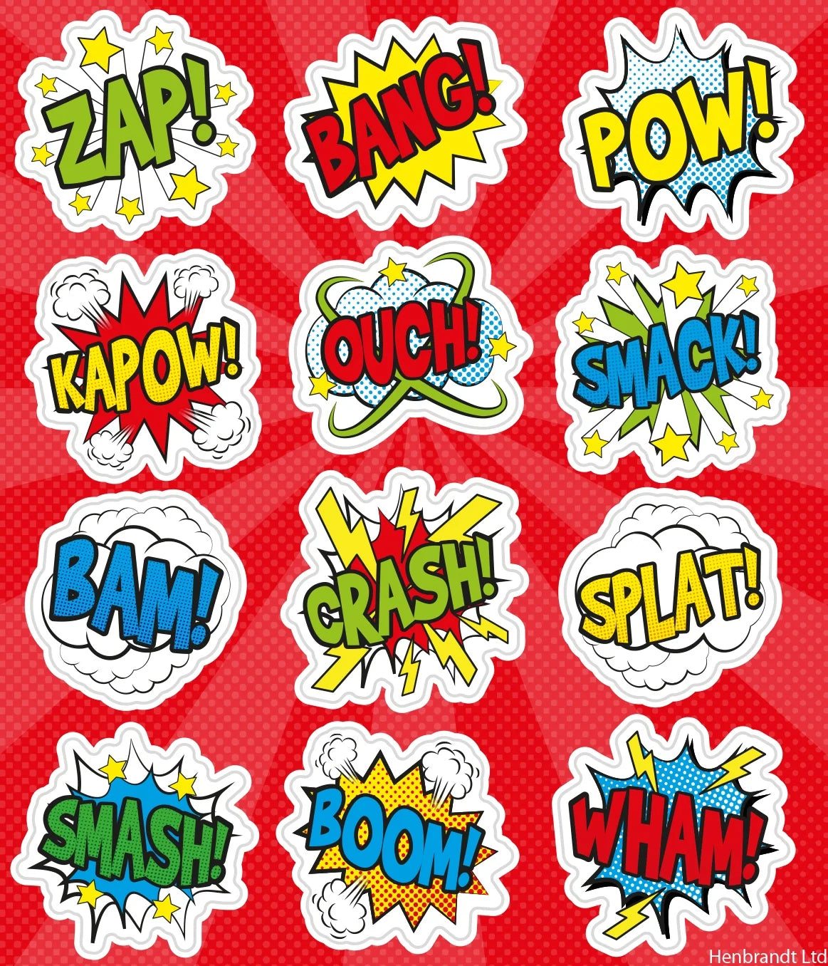 Superhero Stickers – 12 Comic Sound-Effect Stickers - additional view 3