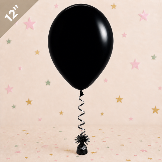12" Latex Balloon - Black by Pickit Parties