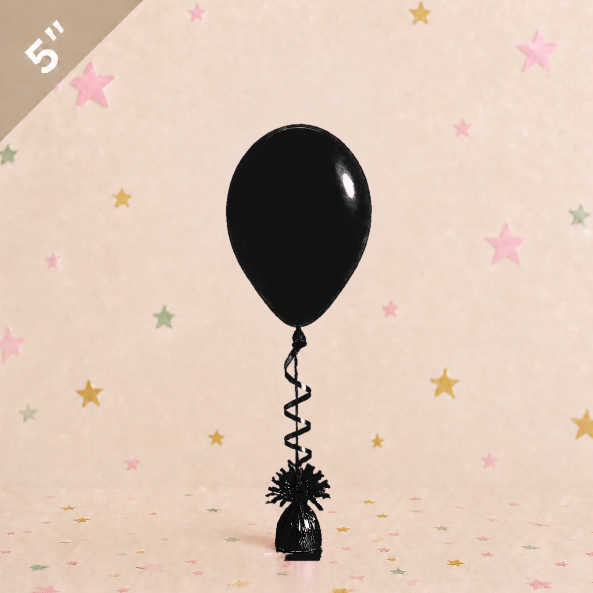 5" Latex Balloon - Black by Pickit Parties