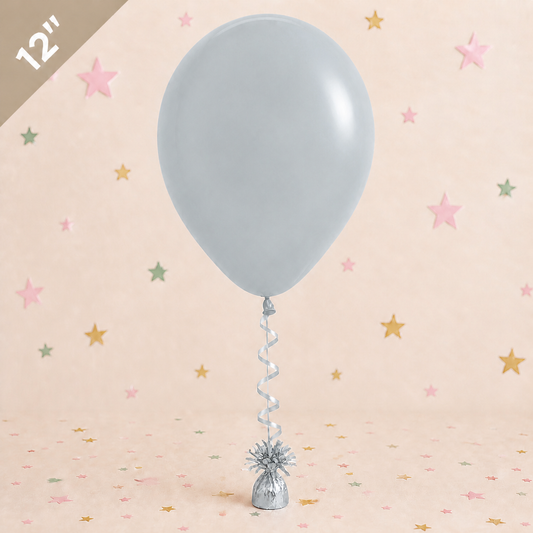 12" Metallic Latex Balloon Silver by Pickit Parties