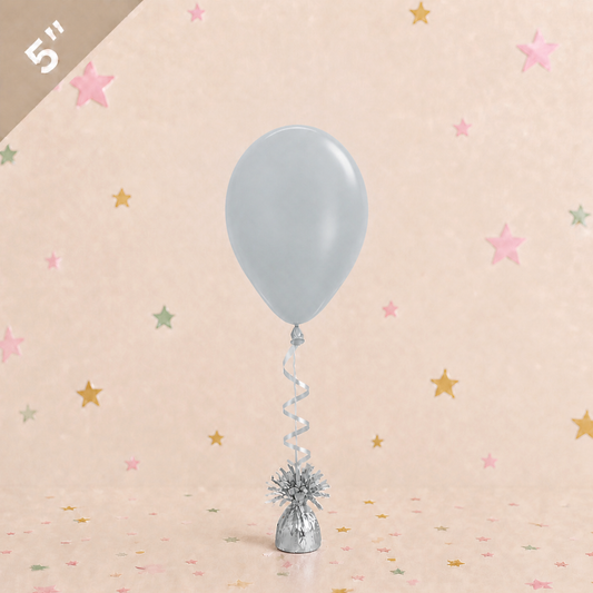 5" Metallic Latex Balloon Silver by Pickit Parties