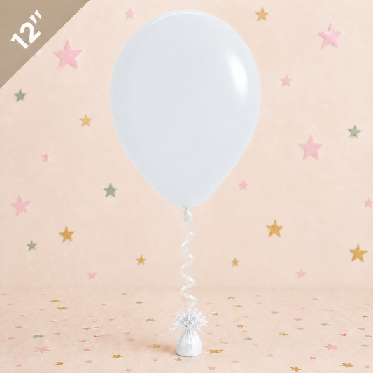 12" Latex Balloon - White by Pickit Parties