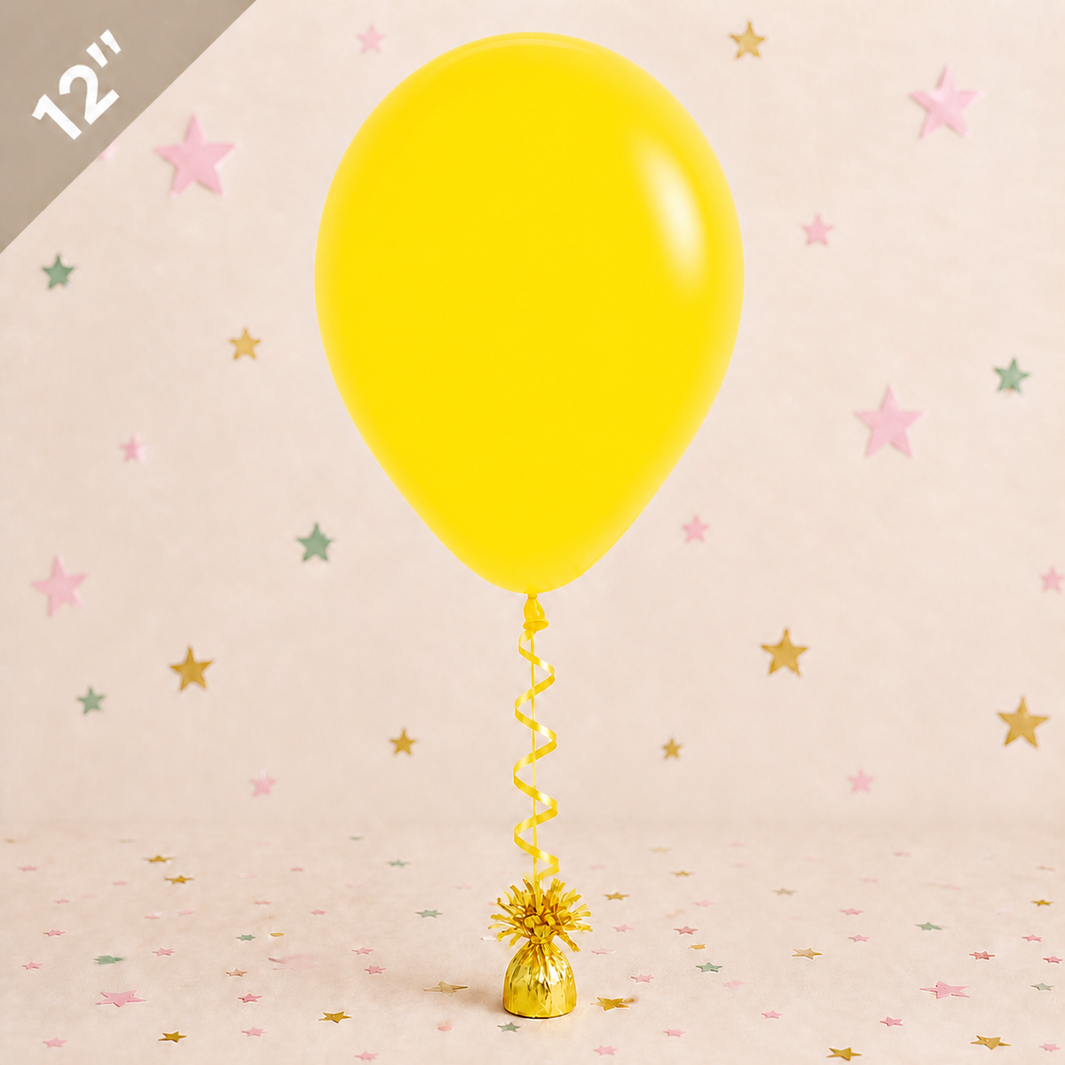 12" Latex Balloon - Yellow by Pickit Parties