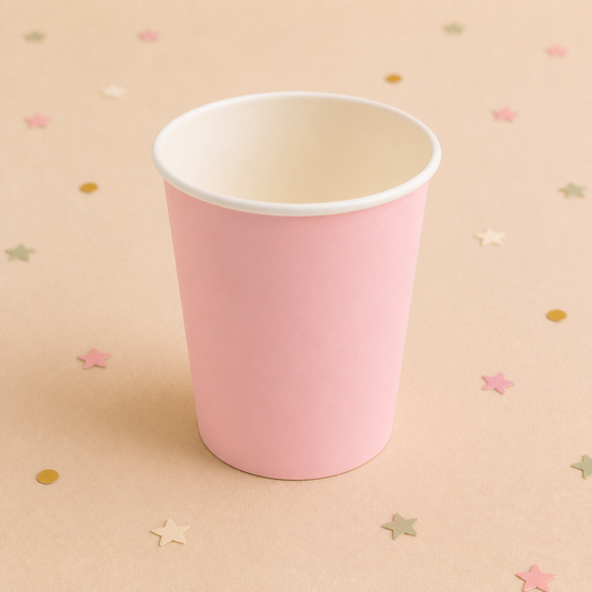 9oz Paper Cups x 8 - Pale Pink