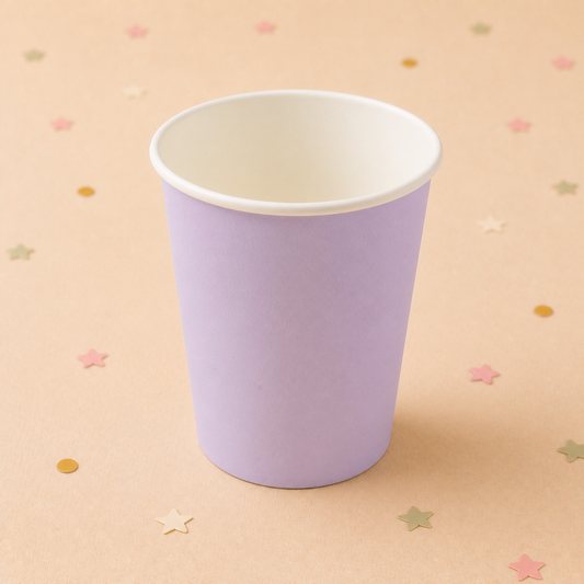 9oz Paper Cups x 8 - Pale Purple