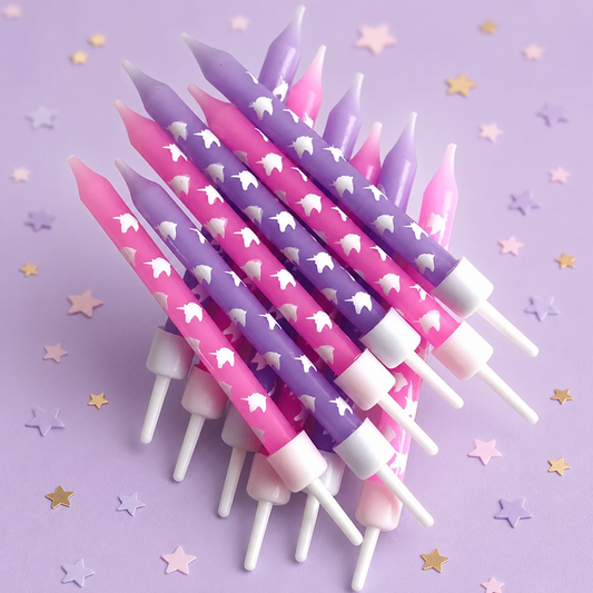 Unicorn Candles x 12 by Pickit Parties