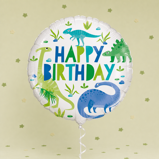 Dinosaur HB Blue & Green Foil Balloon 18" by Pickit Parties
