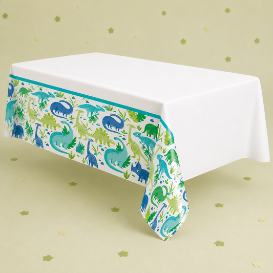Dinosaur Plastic Table Cover 137cm × 213cm by Pickit Parties