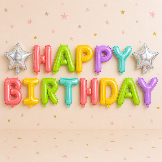 Happy Birthday Pastel Air Fill Foil Balloon Kit by Pickit Parties