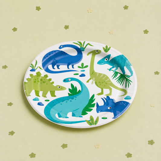 Dinosaur Plates 23cm x 8 by Pickit Parties