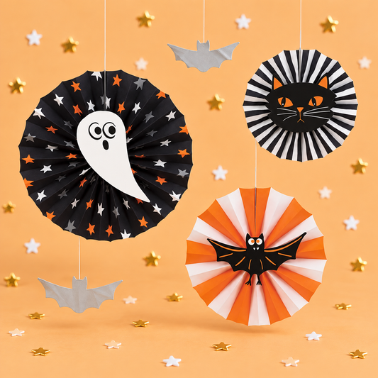 5 Bats & Boos Halloween Hanging Decorations Kit by Pickit Parties