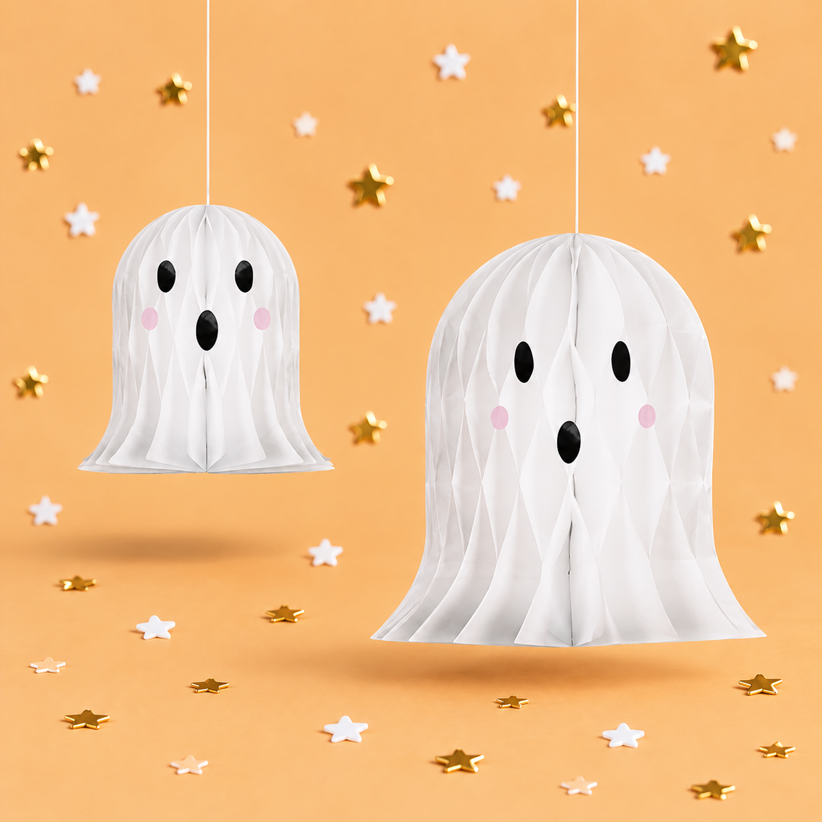 Ghost Paper Honeycomb Decorations x 2 by Pickit Parties