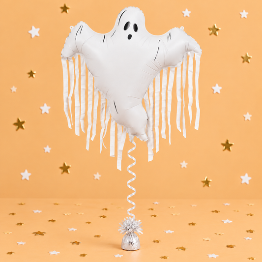 Ghost With Tassels Foil Balloon 93cm x 86cm by Pickit Parties