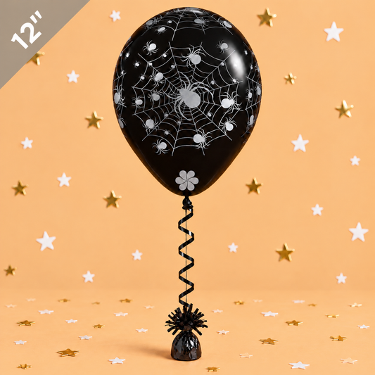 12" Spider Metallic Ink Silver Balloon by Pickit Parties