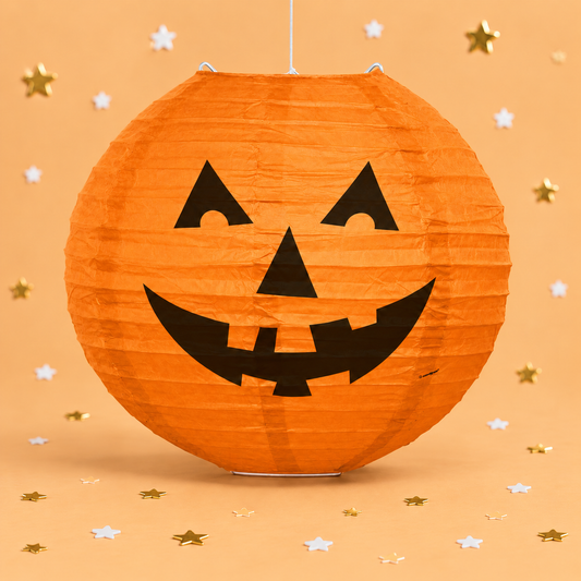 10in Round Pumpkin Paper Lantern by Pickit Parties