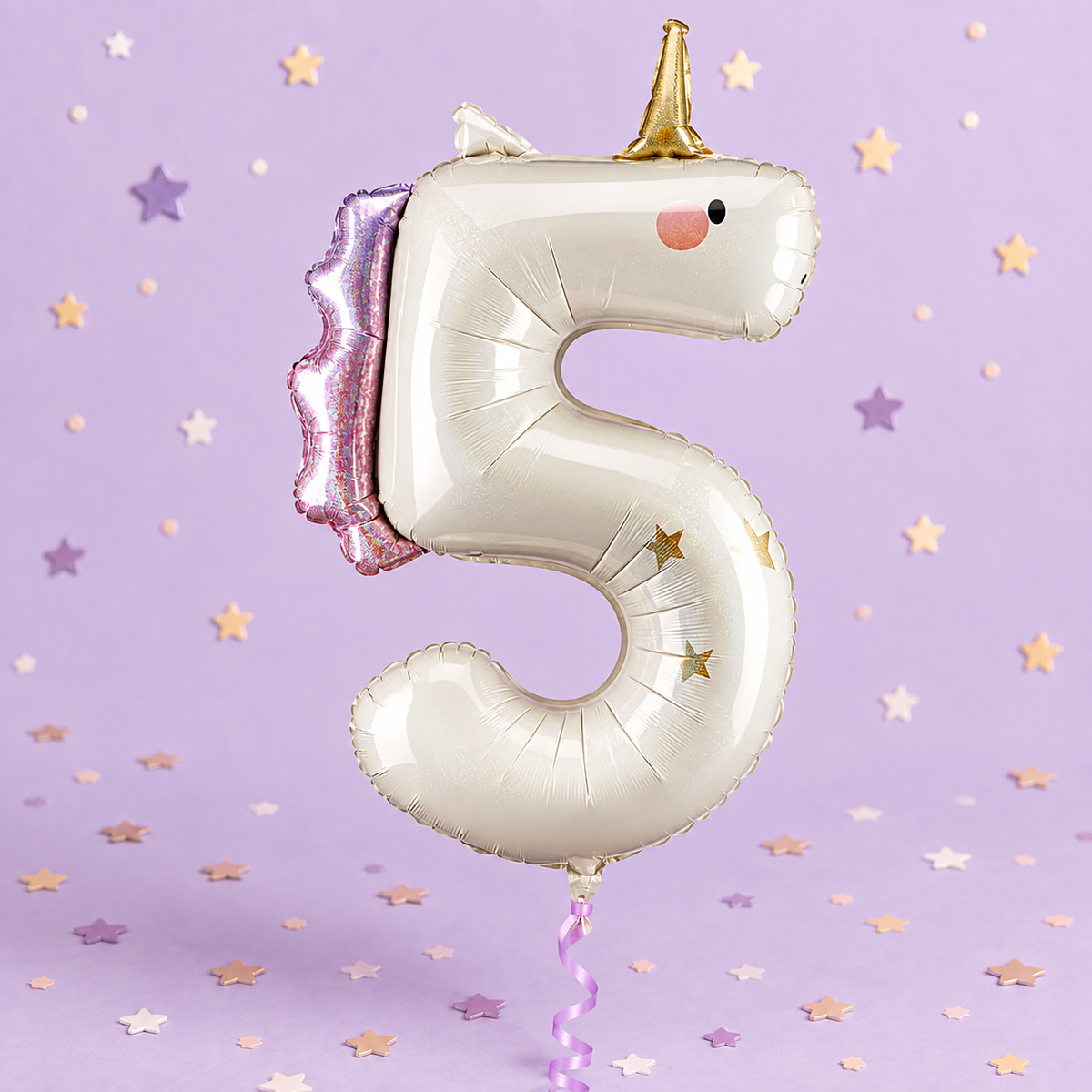 Unicorn Number 5 Foil Balloon 93 cm by Pickit Parties